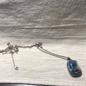 Touchstone crystal long pendant necklace